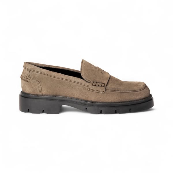 Mocassino ATTILIO Camoscio Taupe con Suola Light Uomo