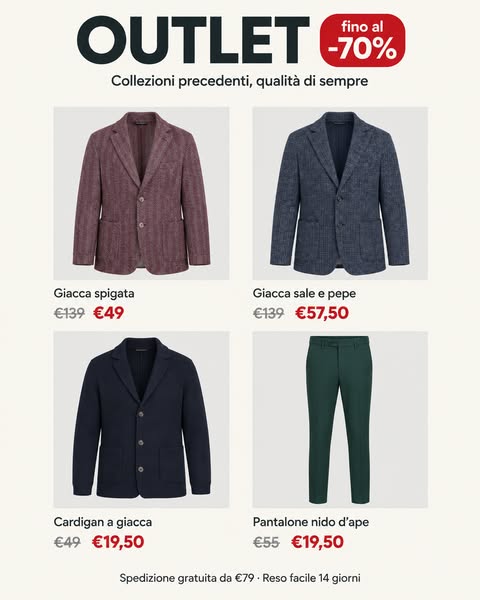 Outlet fino al -70%