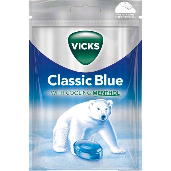 VIcks Classic Blue Extra Strong kurkkupastilli 72g