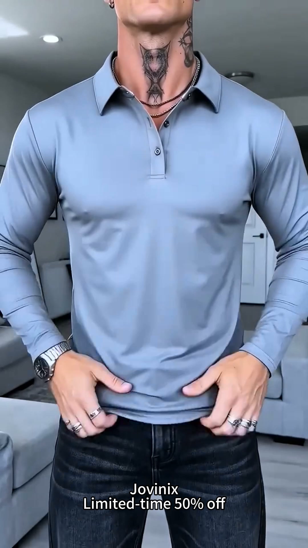 Get this long sleeve polo now while it’s 50% OFF