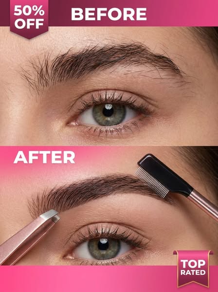 High‑Precision Slanted Eyebrow Tweezers Set