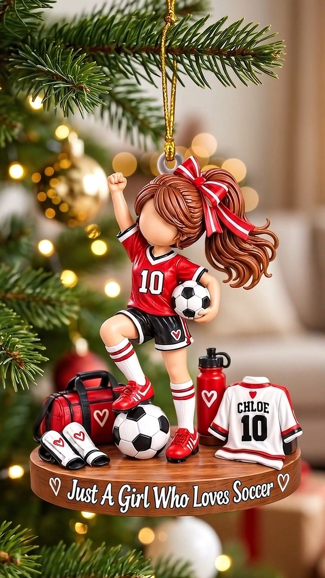 Just A Girl Who Loves Soccer Personalized Ornament