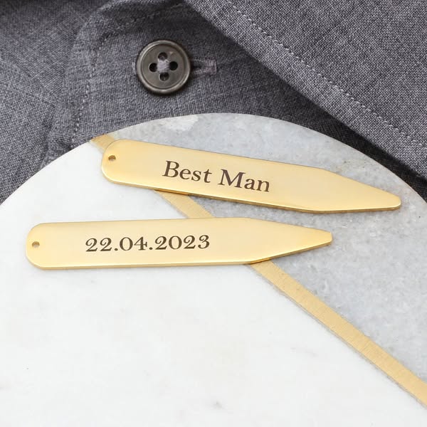 Gold Personalised Collar Stiffeners, __HB_0