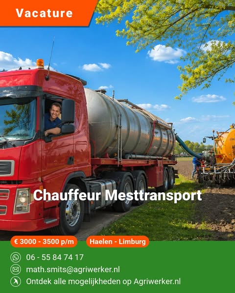 Chauffeur Mesttransport | Agriwerker.nl