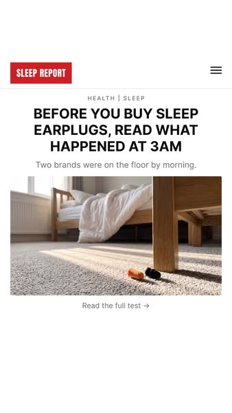 We Slept 30 Nights on 5 Earplugs. Only One Made It to Morning.