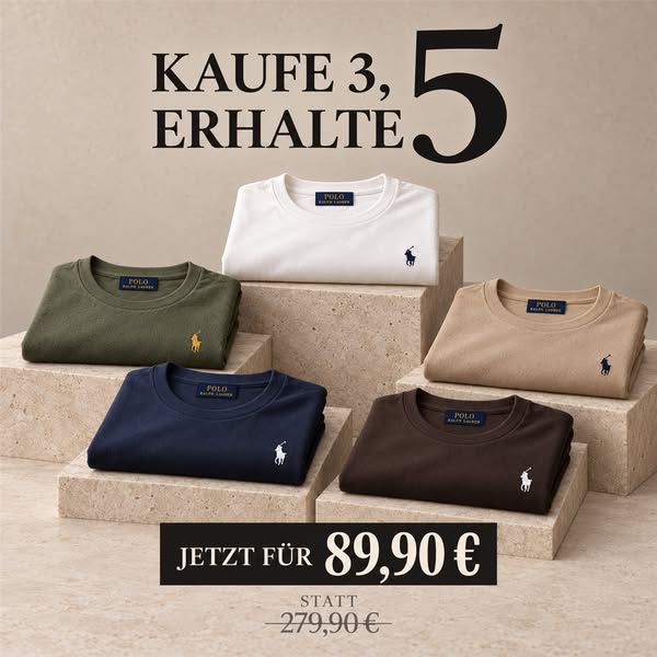 5 T-Shirts für 89,90€