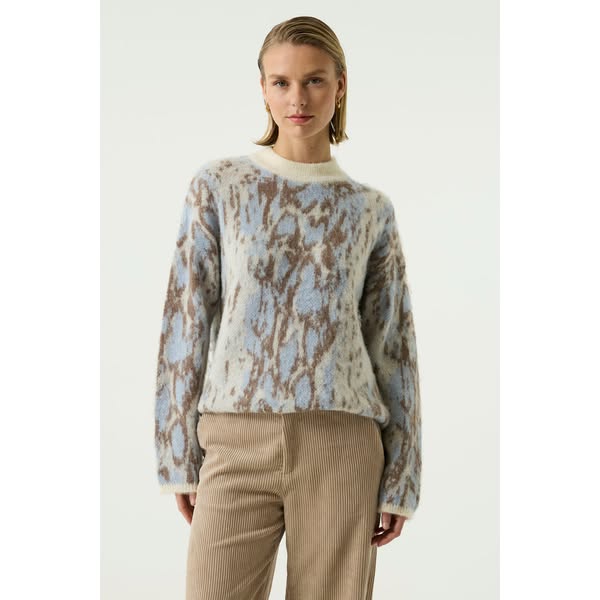 Garcia Cream Abstract Printed Cosy Knit