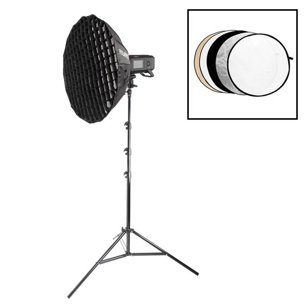All-in-one citi400pro with light stand, softbox and reflector kit