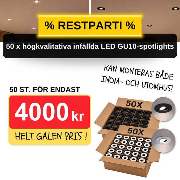 Enorma besparingar på GU10-spotlampor