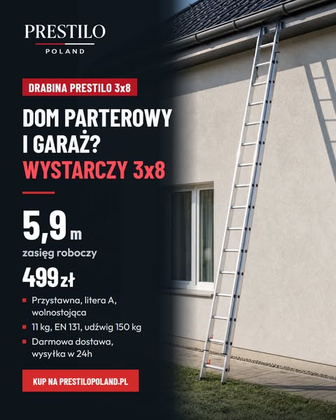 Drabina Prestilo 3x8: 5,9 m za 499 zł