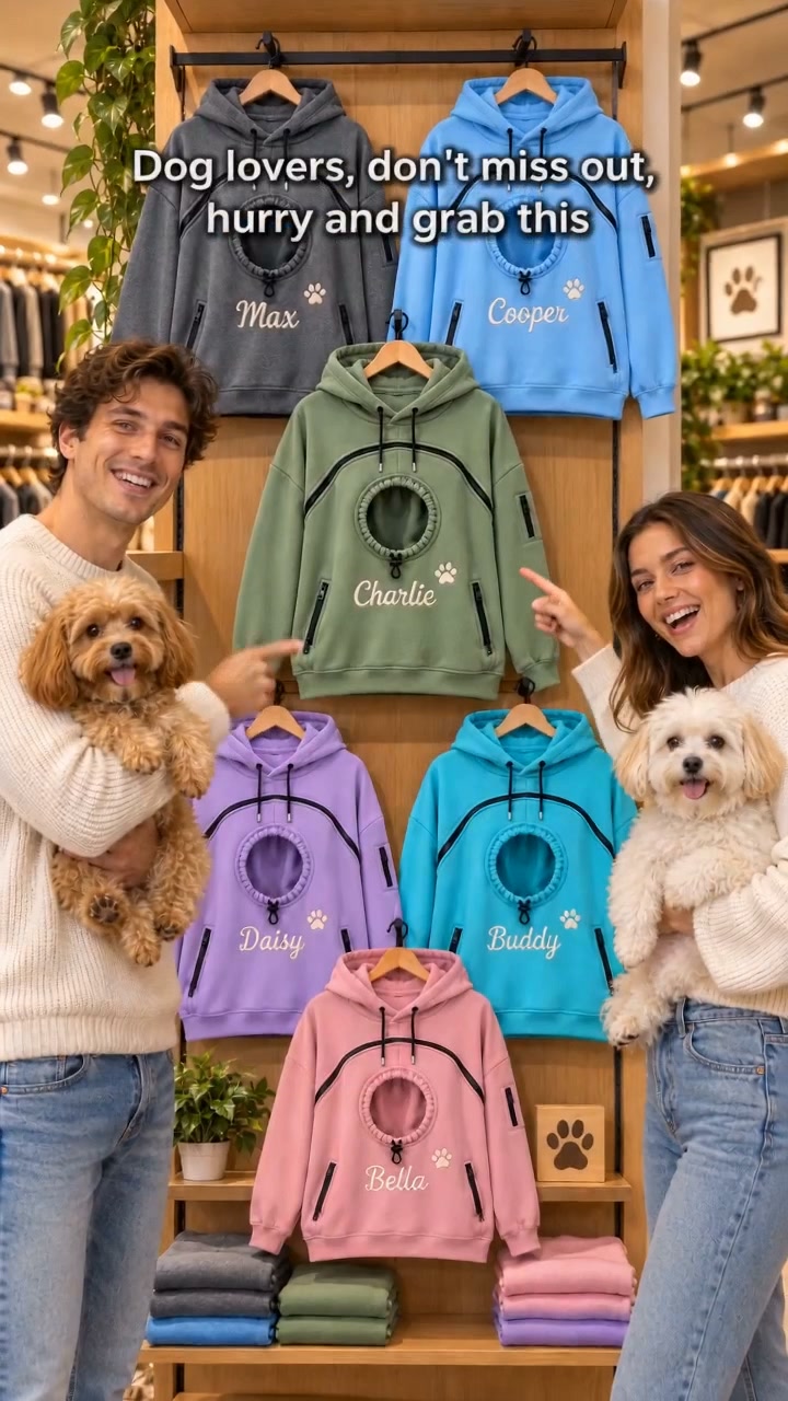 Custom Embroidered Name Pouch Hoodies