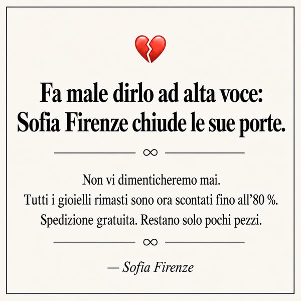 Tutto deve andare — sconto dell’80%.
