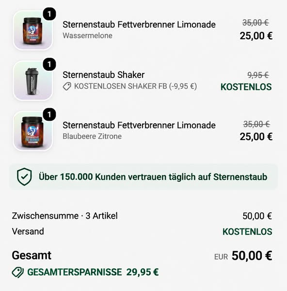 Sternenstaub Fettverbrenner Limonade