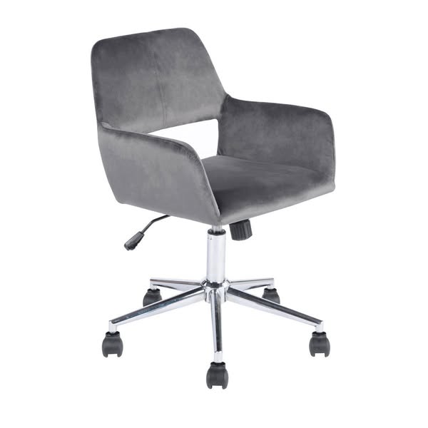 Chaise de bureau en velours ajustable - Ross - Couleur : Gris anthracite - Métal - Calicosy
€98.90