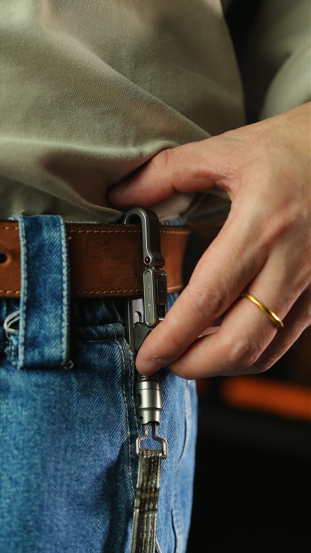 Titanium Belt Keychain
