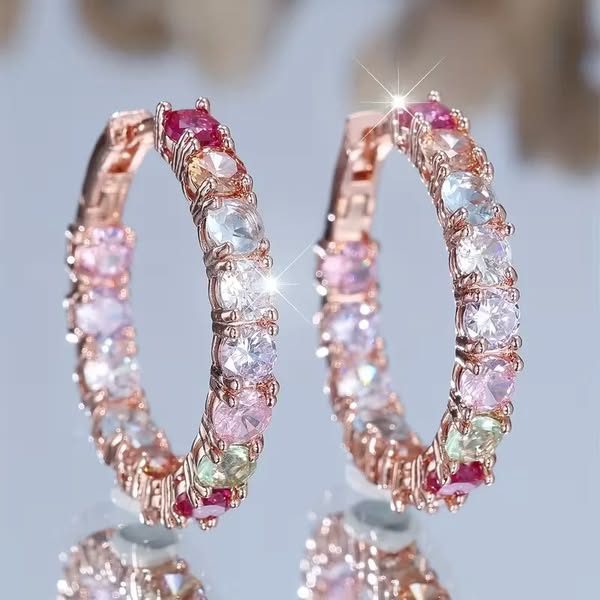Multi-Coloured Crystals Hope Earrings