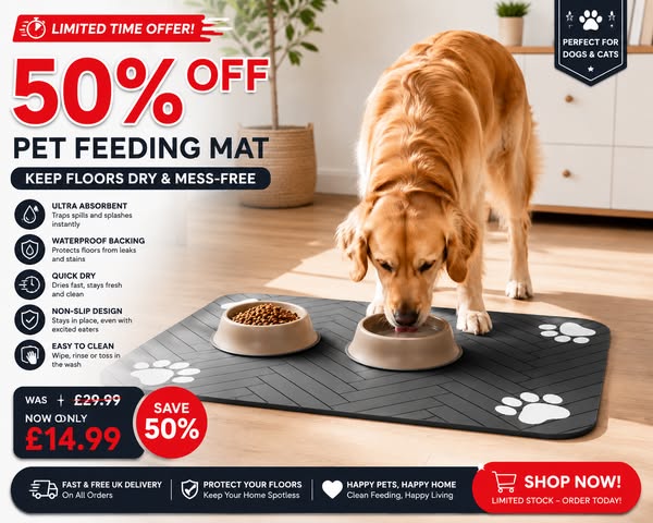 Absorbent Pet Food Mat