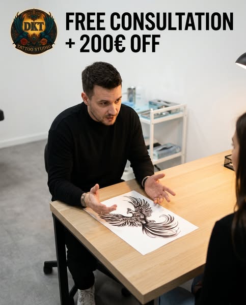 Tattoo Consultation + €200 discount on a whole day session !