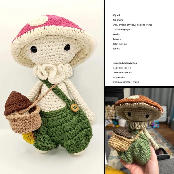 Whimsical Toadstool Critter Crochet Pattern