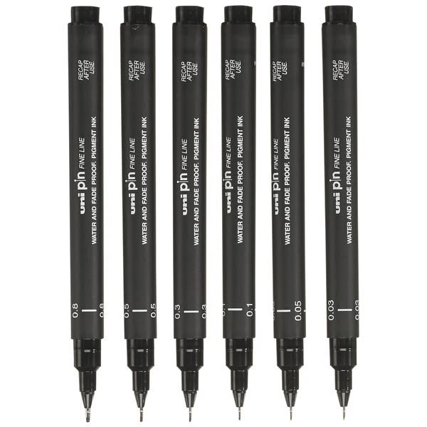 Uni Pin fineliner 6-p