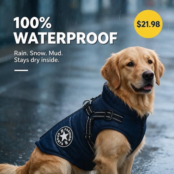 Pawbibi™ - Waterproof Winter Jacket with Built-in Harness