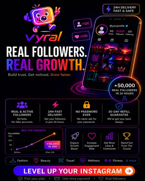 Vyral — Real Instagram Followers in 24h