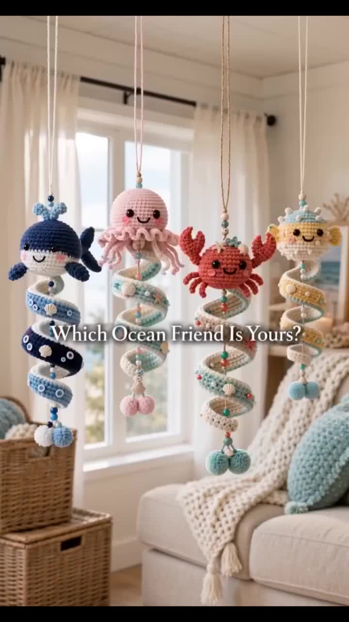 Ocean Wind Chime Knitted Material Bag
