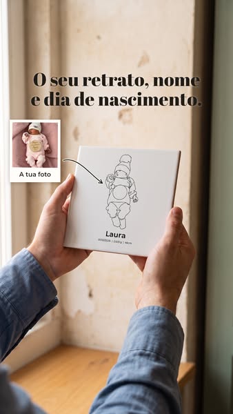 A foto do vosso bebé, desenhada à mão