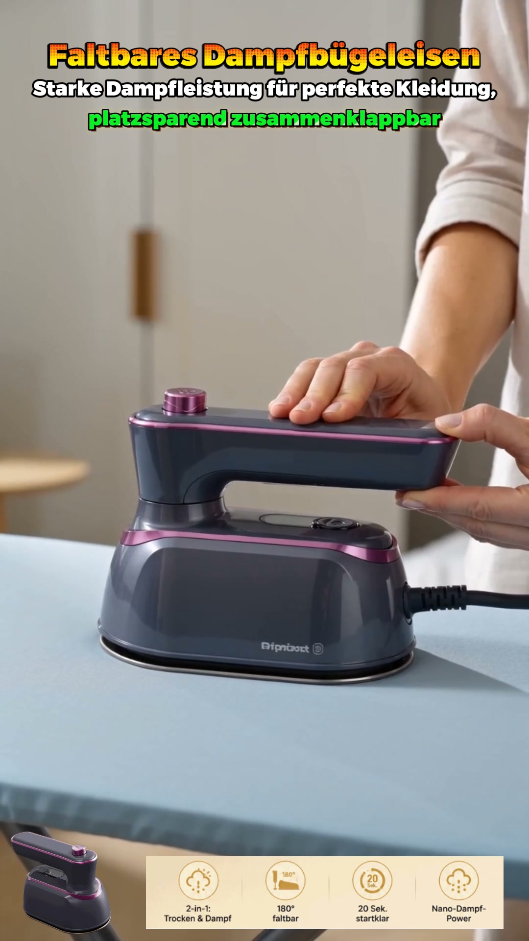 Bis zu 69% OFF! Faltbares 2-in-1 Dampfbügeleisen (2er-Set nur 65 €)