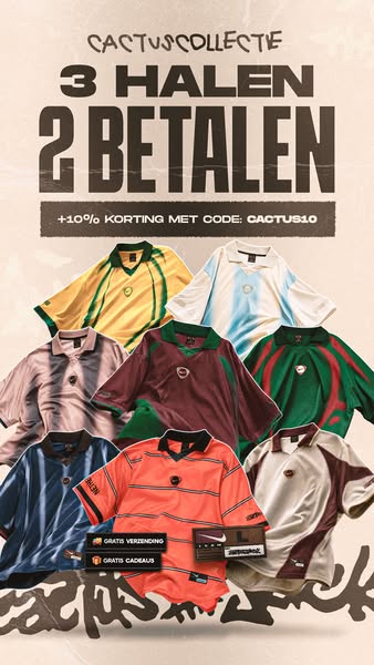 3 Halen, 2 Betalen + 10% Korting — Code CACTUS10