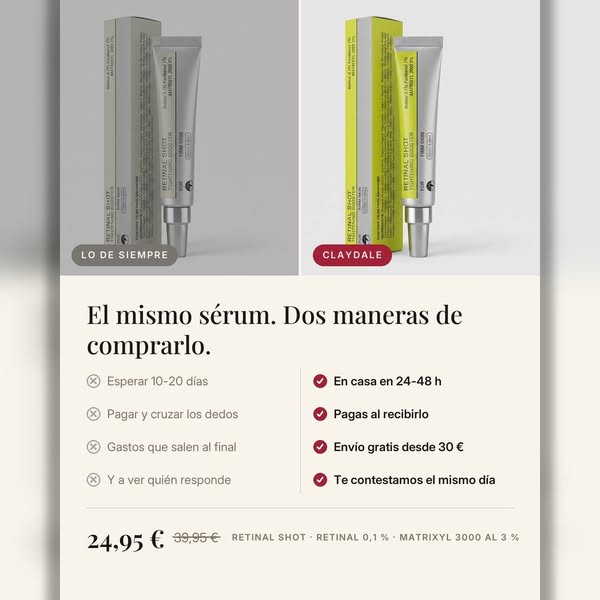 El mismo sérum. Dos maneras de comprarlo.