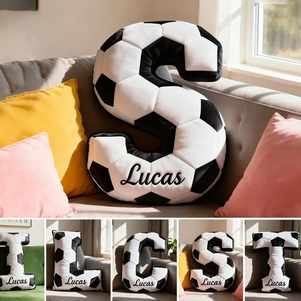 Personalized Soccer Letter Pillow