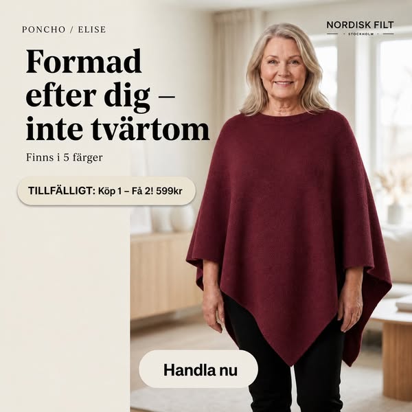 Onesize stickad poncho – skapad för alla former
