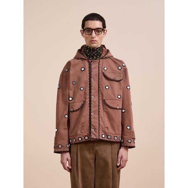 Hand Embroidered Hooded Mirror Anorak