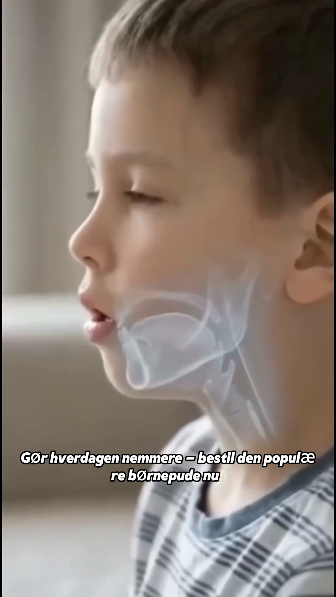 Ergonomisk børnepude i memory foam med nakkestøtte
