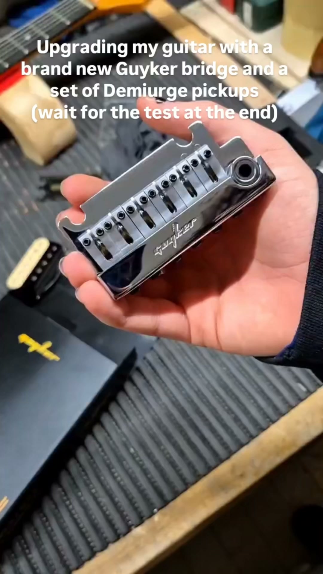 Guyker 2-Point Tremolo Bridge — Brass Saddle & Block for Strat