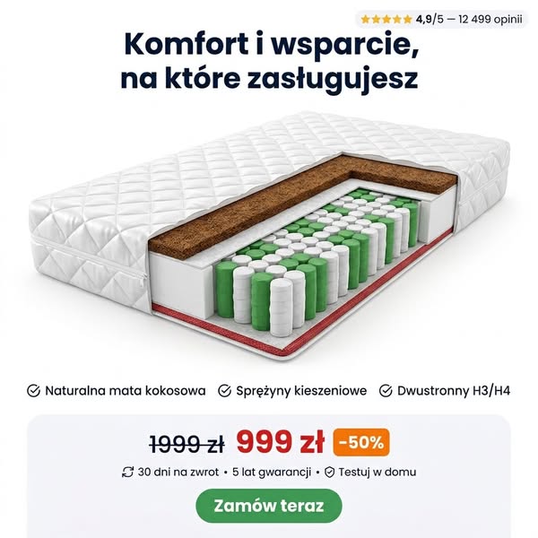 Sen bez bólu pleców – wybierz materac ortopedyczny