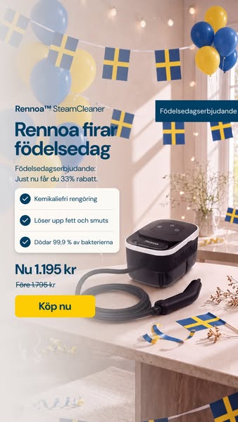 FÖDELSEDAG: 33% rabatt på SteamCleaner!