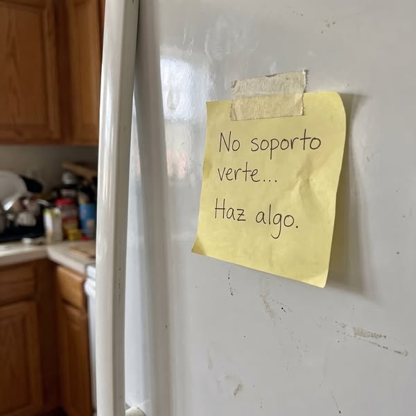 Volví del supermercado y vi una nota pegada en la nevera: "No soporto mirarte. Haz algo." Después de veintinueve años, mi marido no terminó