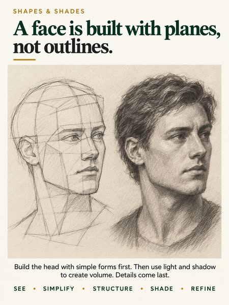 Learn to simplify, structure, shade, and refine.