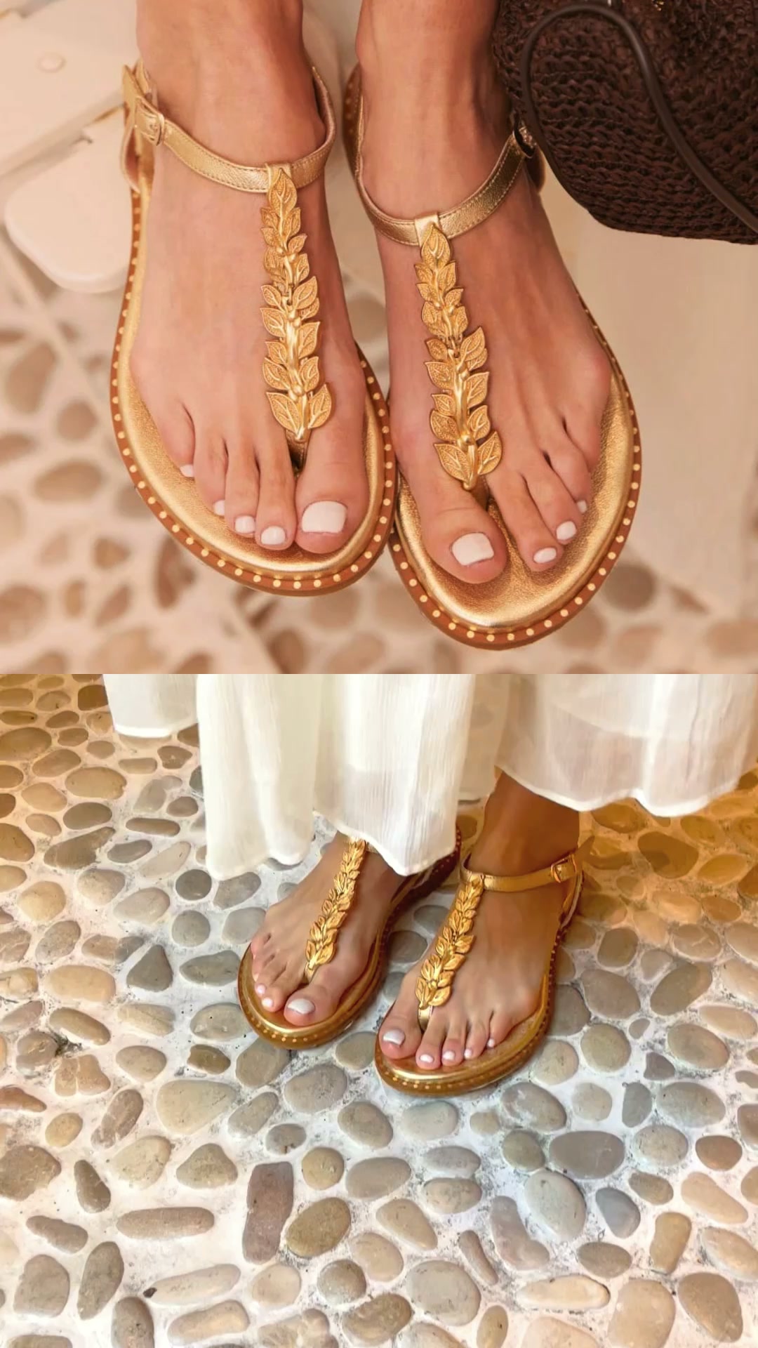 Summer sandals finished like jewelry.