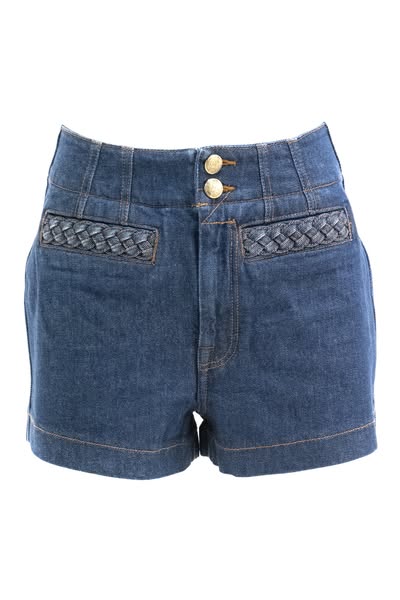 ZIMMERMANN Shorts in denim di colore blu