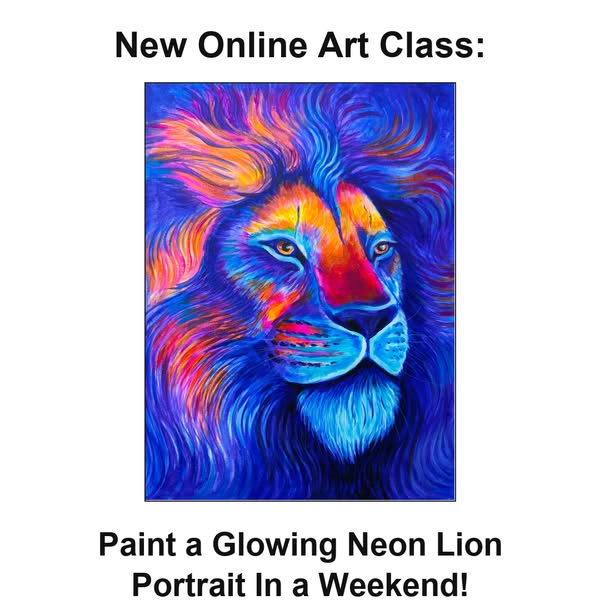 Paint a Glowing Neon Lion Portrait In a Weekend