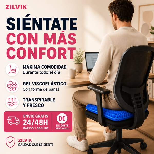 Cojín de gel viscoelástico con forma de panal