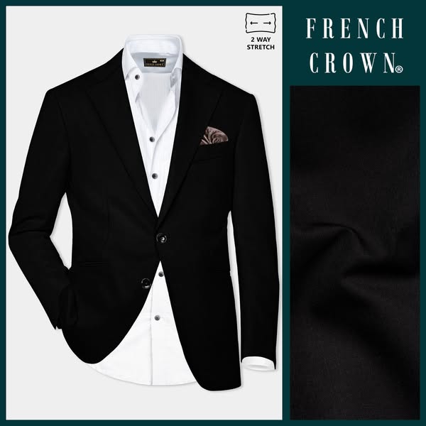 O criativo por trás: Jade Black Stretchable Subtle Sheen Performance Blazer