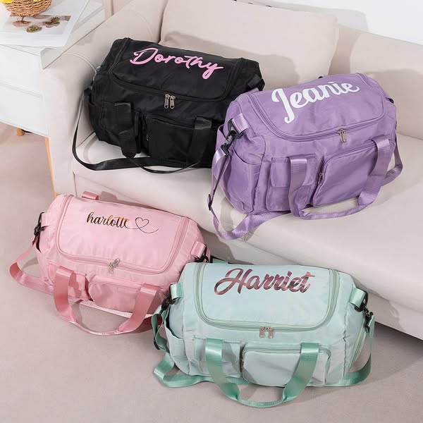Personalized Waterproof Weekend Bag with Shoulder Strap and Name Birthday Back to School Gift for Women - CALLIE