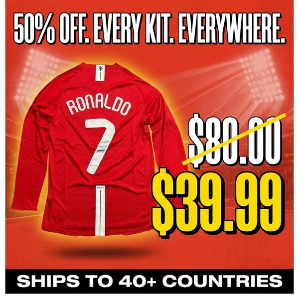 World Cup Season · 50% Off Retro Kits