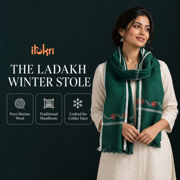 The stole you reach for first on a cold morning. Woollen, in stock, shipped worldwide.