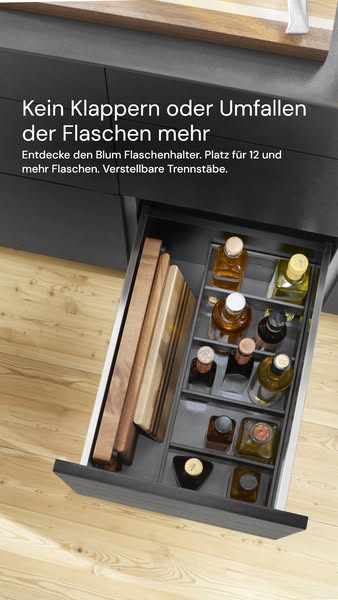Ordnungssystem für die Flaschenschublade
