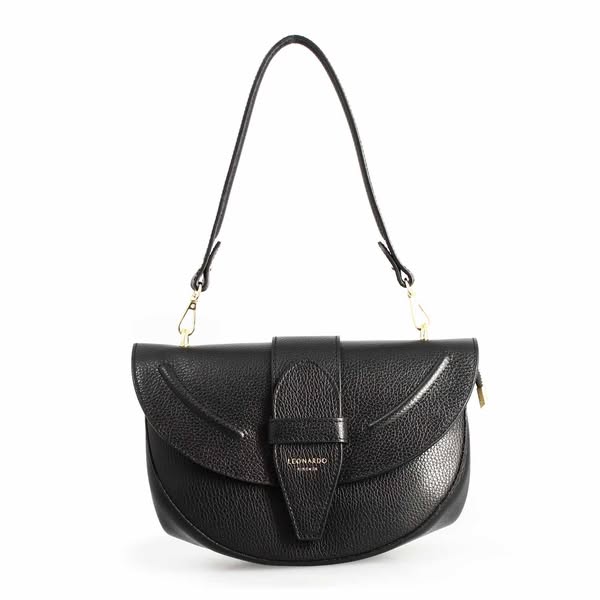 Borsa a spalla Ofelia da donna in pelle nera numero